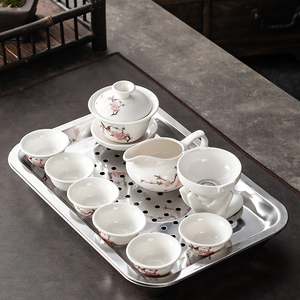 紫砂陶瓷青瓷功夫茶具套装家用简约泡茶杯茶壶德化茶艺客厅办公