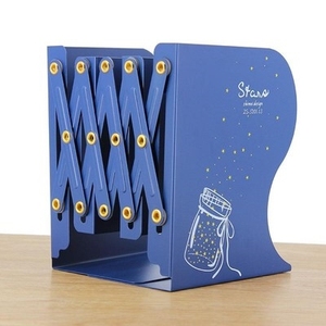 图案动漫小学生书立女伸缩式收纳折叠摆件组装铁质阅读铁架清新