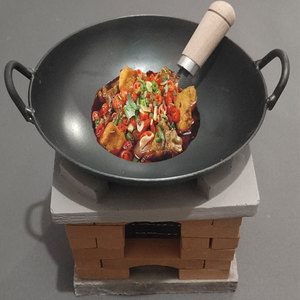 迷你厨房真煮做饭小食界网红同款自垒防古灶台砖头小锅具煎饼