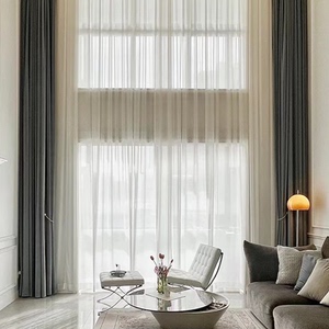 别墅窗帘加高loft复式楼挑高电动窗帘公寓挑空客厅大落地飘窗定制