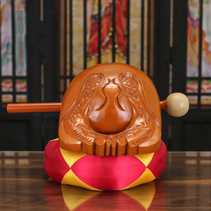 佛音波木鱼家用供佛手敲樟木质佛具佛堂供奉佛教念经法器佛前摆件