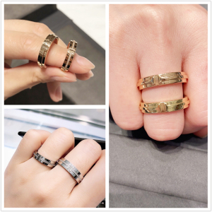 代购 tiffany/蒂芙尼 t系列 two双t戒指 18k金镶钻 情侣对戒 婚戒