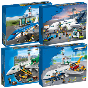 飞机城市系列2024新品客运客机航空运波音模型拼装积木可载人玩具