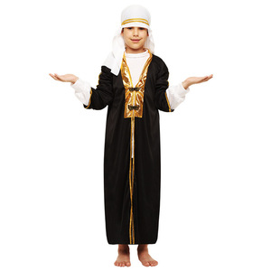 狂欢节派对服装中东酋长男童新款黑阿拉伯cosplay服话剧舞台表演