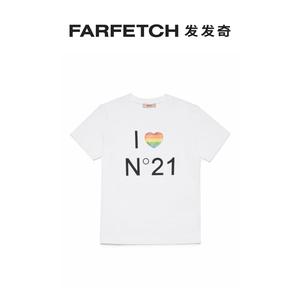 Nº21童装logo印花棉T恤FARFETCH发发奇