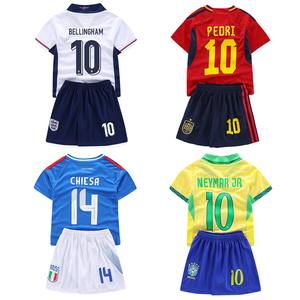 2024欧洲杯儿童国家队足球服英格兰巴西意大利西班牙男女童球衣