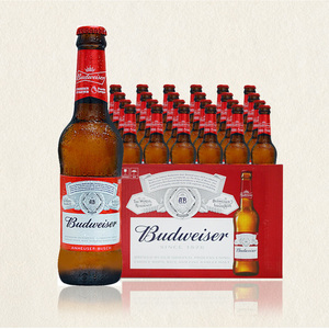 000人付款淘宝330*24百威啤酒小瓶铝罐355ml*24瓶整箱国产红瓶装啤酒