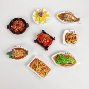 广式美食冰箱贴3d立体大螃蟹磁贴卡通可爱磁性贴留言板装饰磁力贴