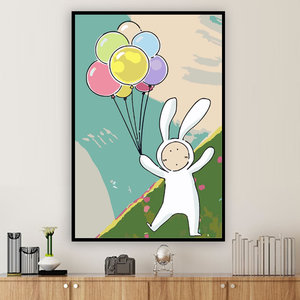 不二兔子安东尼diy数字油画 儿童卡通动漫简单手绘填色动物油彩画