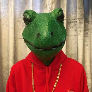 面具头套青蛙孤寡悲伤蛙动物青蛙表情抖音恶蛤蟆搞笑道具影视周边