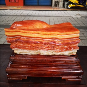 猪肉石奇石天然原石红烧肉观赏石东坡肉石腊肉石摆件装饰收藏礼品