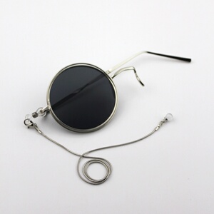 日本购单片眼镜链条单边有度数单个镜框镜片复古风眼框单框便携片