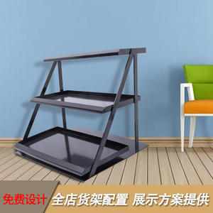 景丰优品小货架三层货架名创货架配件梯形展示架台面架工厂直销