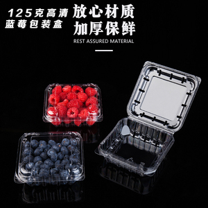 125克装蓝莓一次性水果盒子透明塑料空包装盒树莓怡颗PET小打包盒