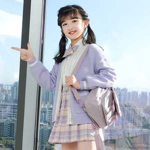 女童jk制服裙套装秋冬正版儿童冬装学院风校服裙子小学生针织毛衣