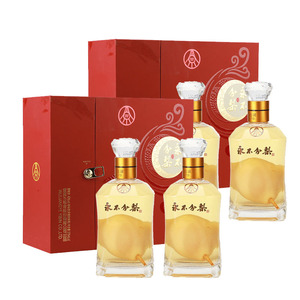 五粮液股份永不分梨酒375ml*2*2瓶红色礼盒装永不分离酒白酒40度