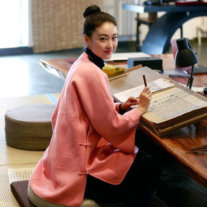 打坐禅服女秋冬季中国风唐装汉服中式改良上衣居士服佛系禅意外套