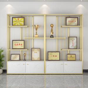 办公室奖牌奖杯展示架公司荣誉证书展示柜手办产品陈列隔断置物架