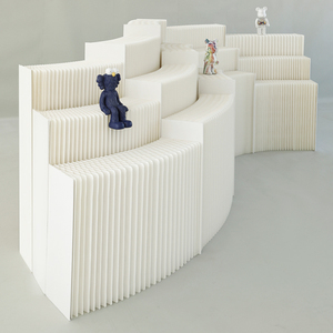 创意可折叠阶梯换长条展示架服装店鞋店服饰高低落地层次陈列台