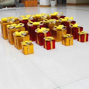 圣诞礼品盒堆头10/15/20/25/30cm正方形装饰礼物盒橱窗摆件 20cm