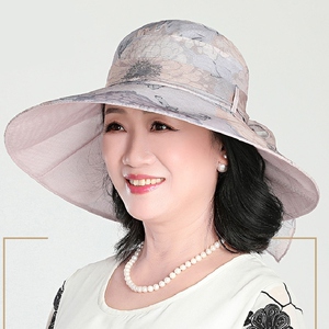 中老年人帽子夏季女奶奶老人老太太凉帽薄款妈妈款夏天防晒遮阳帽