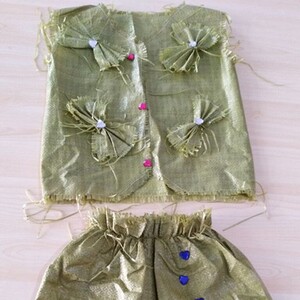 000人付款淘宝六一儿童成人环保服装手工diy制作编织袋拖尾裙幼儿园