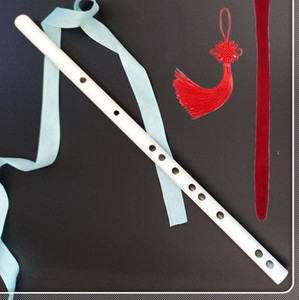 短水晶笛子吊坠古风c流苏调透明竹笛小白色玉白玉专业g演奏级随身