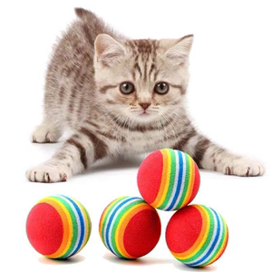 猫咪玩具彩虹球微弹力球逗猫静音球耐抓耐玩宠物自嗨玩具宠物用品