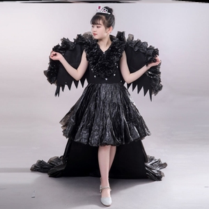 环保服装儿童时装秀中国潮风男童t台diy六一子演出女童走秀塑料袋