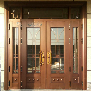 别墅大门双开门乡村家用入户大门锌合金钢化玻璃门农村自建房大门