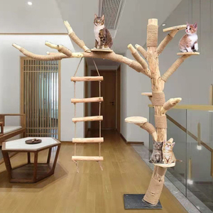 猫爬架耐磨不粘毛实木仿真枯树干大型猫窝网红猫爬树宠物跳台一体