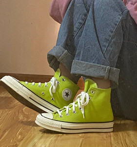 star匡威1970s荧光绿高低帮芥末绿帆布鞋男女鞋情侣板鞋172141c