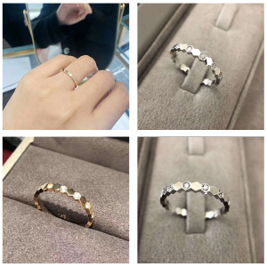 chaumet 尚美 bee my love爱巢系列 18k玫瑰金 蜂巢戒指 隔钻婚戒