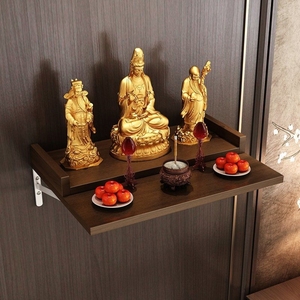 菩萨佛像供奉柜子摆放台架神像财神像中式香案墙壁保家仙客厅挂墙