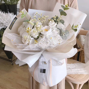 网红包花星月网纱闪亮星星纱百搭零食花束造型纱鲜花店包装纸材料