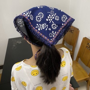 头巾女包头农村民族风碎花印花布农家乐采茶女头饰东北大花广场舞