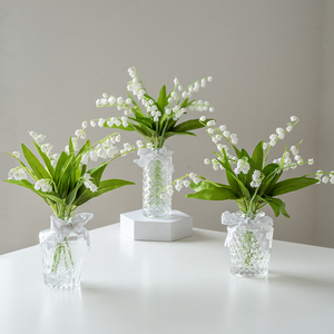 ins风花瓶少女心仿真铃兰花装饰客厅房间布置摆设兰玲花艺摆件