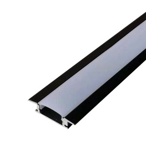 新黑型新款带ed灯带灯条铝合金灯槽嵌入式l边u色槽壳亚克力铝槽.