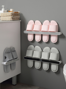 意可可浴室拖鞋架壁挂挂式墙壁鞋子收纳神器卫生间免打孔鞋架厕所