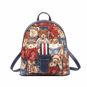 van gogh bear/梵高小熊经典百搭 双肩包 背包女 时尚复古 v-063