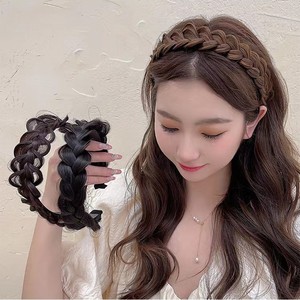 麻花辫发箍加宽高颅顶女款网红假发葫芦鱼骨辫编发头箍辫子一体发