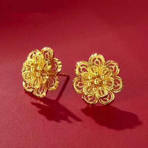 金耳环老凤祥黄金耳环纯金