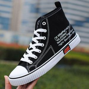 帆布鞋男高帮休闲鞋男鞋子潮鞋中帮2022春夏季新款韩版透气布板鞋