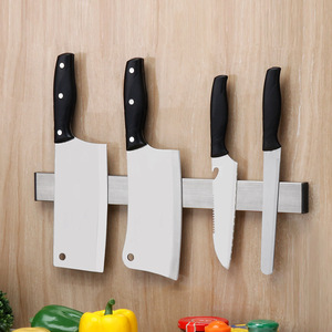 一件创意免打孔欧式304不锈钢磁性刀架 厨房置物架菜刀收纳架