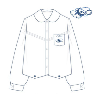 60张梦路的淘宝品牌型号 星月刺绣衬衫:原创日系jk/dk制服短袖深