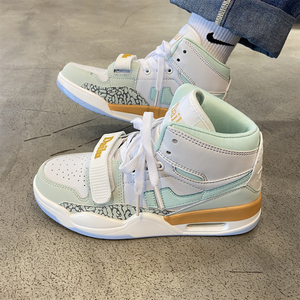 回力百搭aj高帮球鞋女薄荷绿2022夏ins潮学生气垫篮球跑步运动鞋