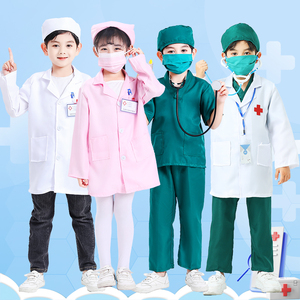 儿童医生护士手术工作服小孩子白大褂幼儿园职业角色扮表演出服装
