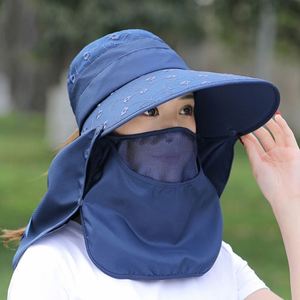 女士夏季防晒帽遮脸太阳帽大沿户外凉采茶叶的帽子妈妈骑车遮阳帽