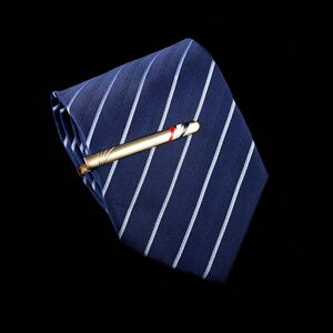 领带夹轻奢优质金色彩纹男士商务高档西装结婚领带夹创意正装夹子