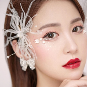儿童化妆贴脸饰品眼妆亮钻泪钻新娘妆贴钻脸部珍珠干花蝴蝶星星月
